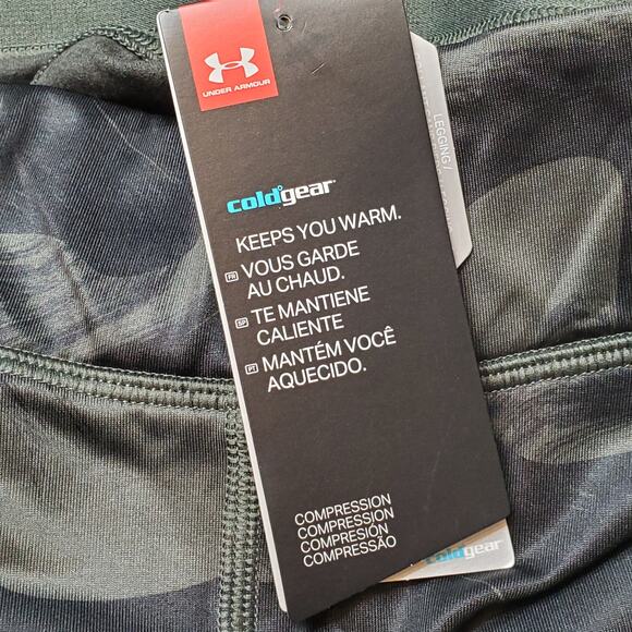 Under Armour Womens Size S NWT ColdGear Compression Leggings Black/Green 1357353 - Picture 7 of 10